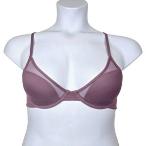 Pepper Womens Purple Mauve Sheer Mesh All You Underwire Bra Size 34A